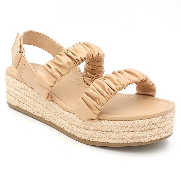 Sun + Stone Women Slingback Platform Sandals Dovee Size US 7.5M Tan Smooth - Picture 1 of 6